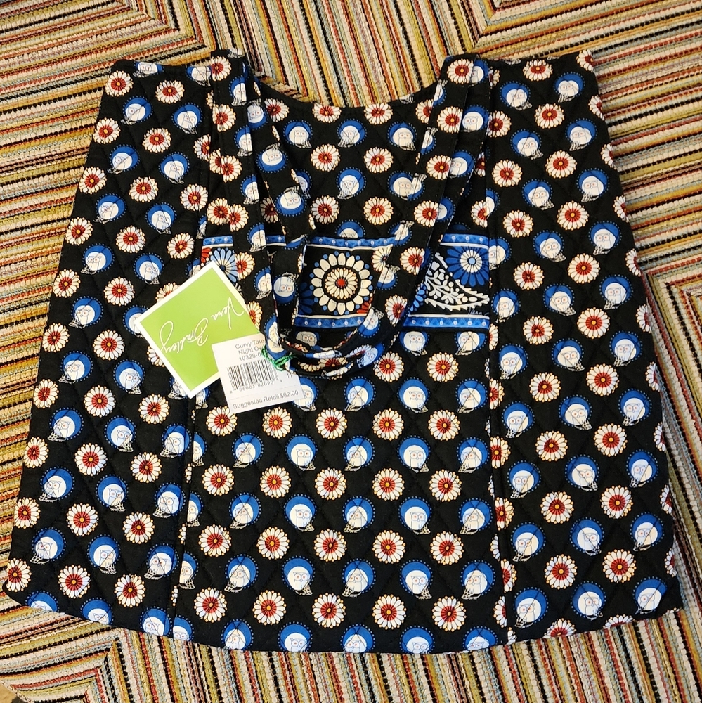 NWT Vera Bradley Large Curvy Tote in Night Owl Pattern